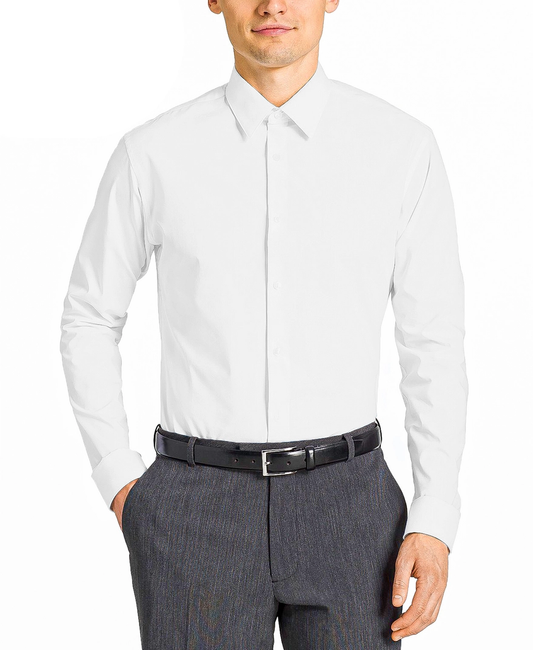 Men's Long Sleeve Button Down Dress Shirt - Snow White