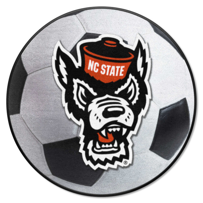 NC State Wolfpack Soccer Ball Rug - 27in. Diameter, Wolf Logo