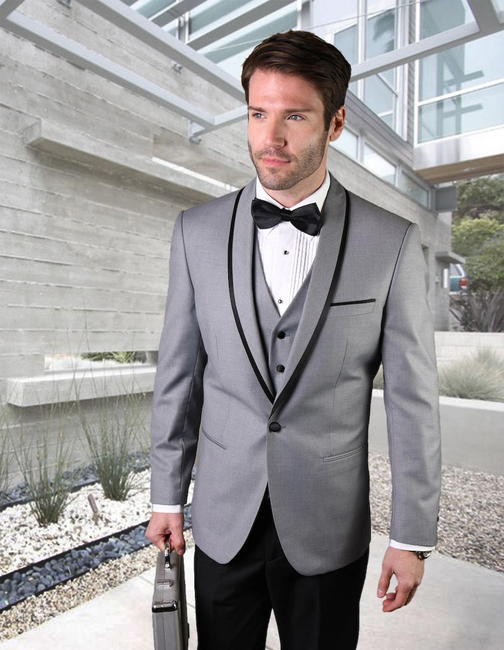 Genova 3-Piece Wool Men's Suit Set - Grey