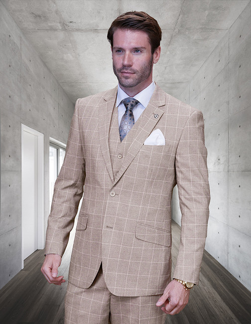 Bucci 3-Piece Plaid Men's Tuxedo Set - Italian Wool & Cashmere