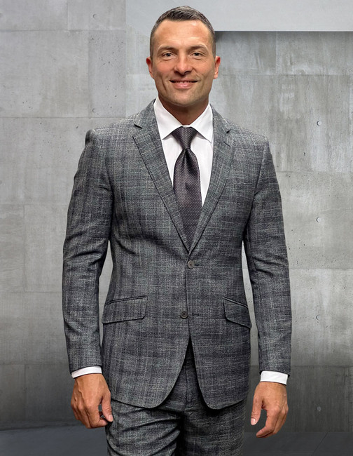Porto-8 Handcrafted Italian Wool Suit Set - Grey