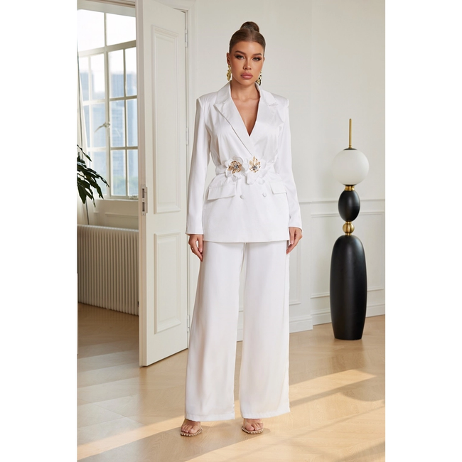 Women's Solid Color Long Sleeve Vest Pant Set