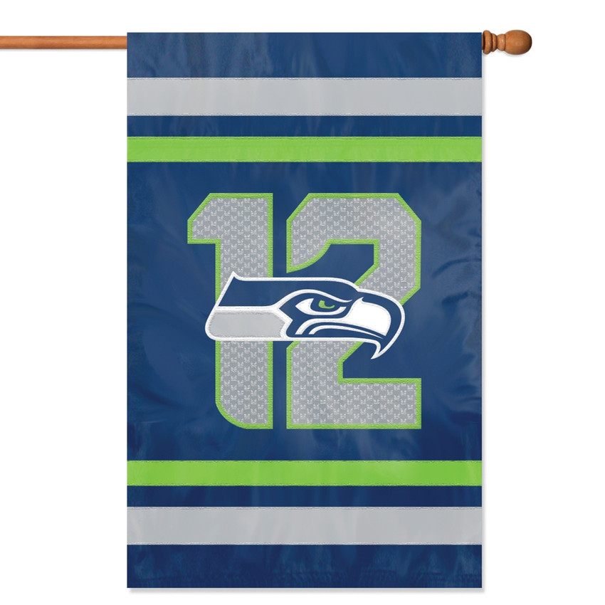 Seattle Seahawks Applique Banner Flag 12TH Man