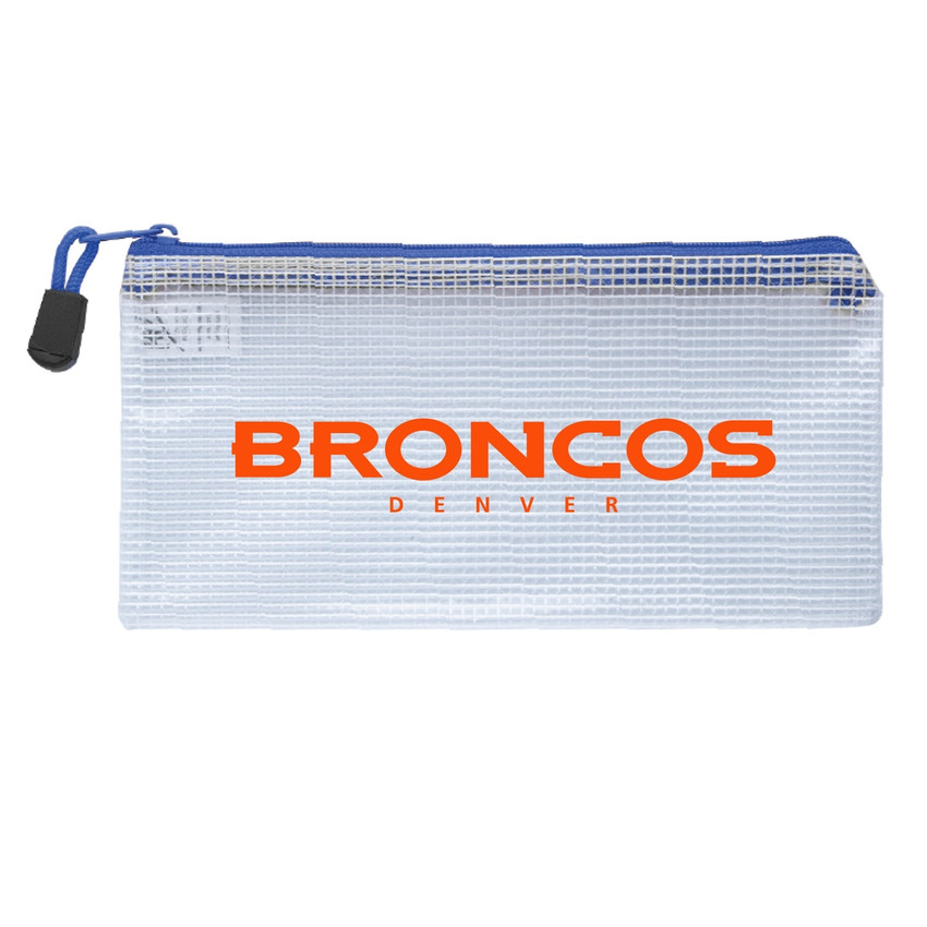 Denver Broncos Clear Zippered Pencil Bag