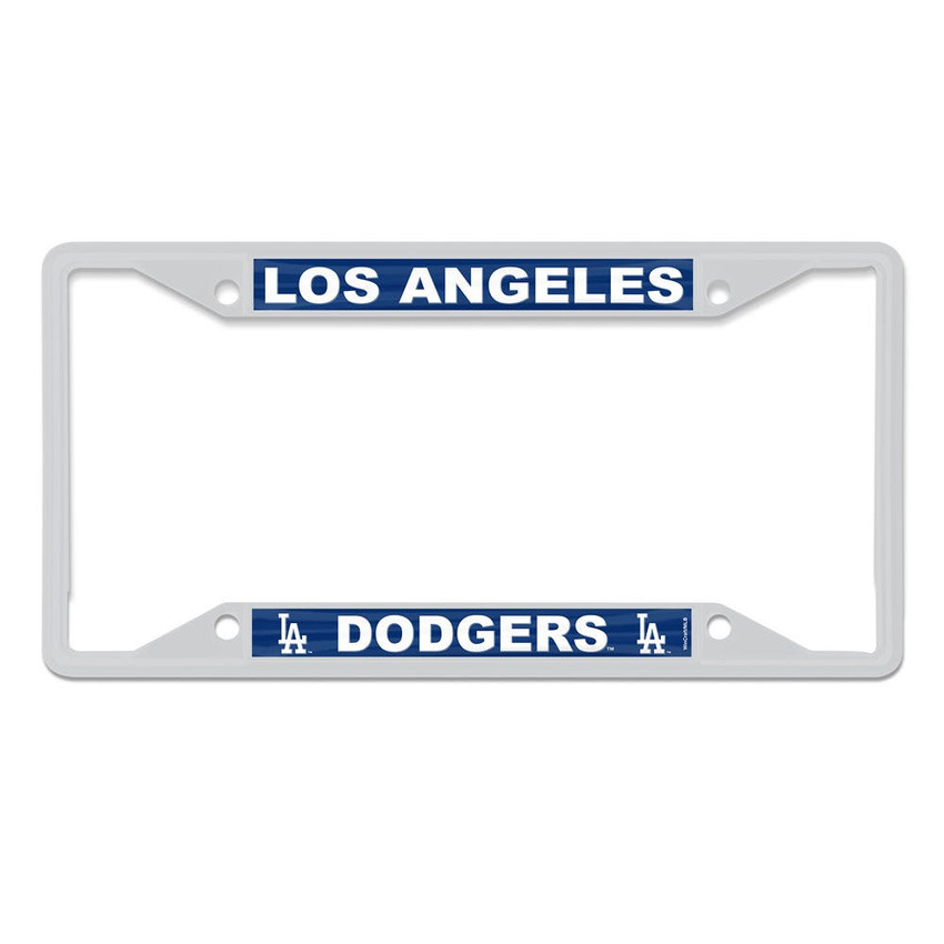 Los Angeles Dodgers Laser Chrome License Plate Frame White