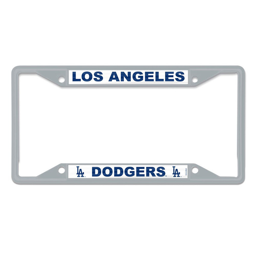 Los Angeles Dodgers Laser Chrome License Plate Frame Gray