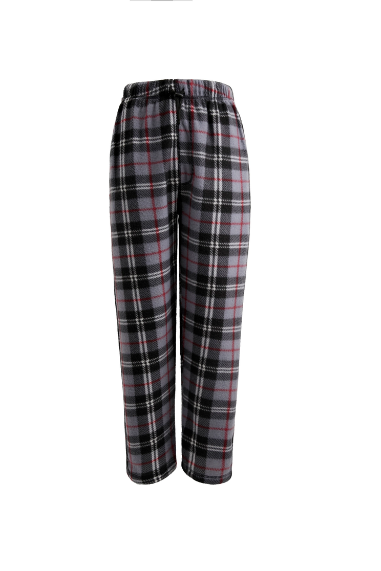 Men's Plaid Fleece Pajama Pant Black / Red / Gray