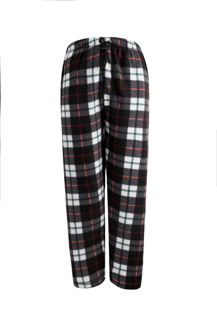 Men's Plaid Fleece Pajama Pant Black / Red / White / Green