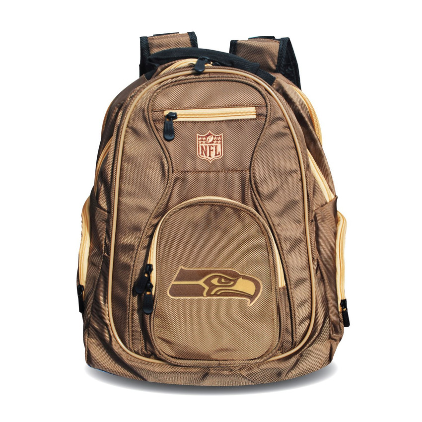Seattle Seahawks 19" Premium Laptop Backpack - Desert Sand