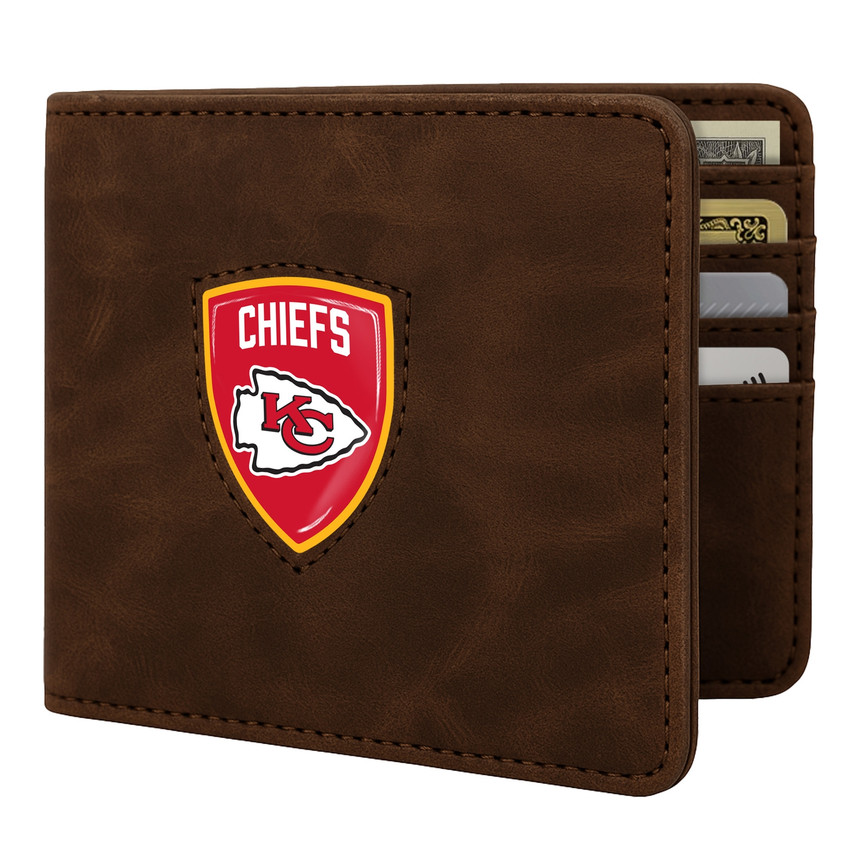 Kansas City Chiefs Shield Wallet - Brown
