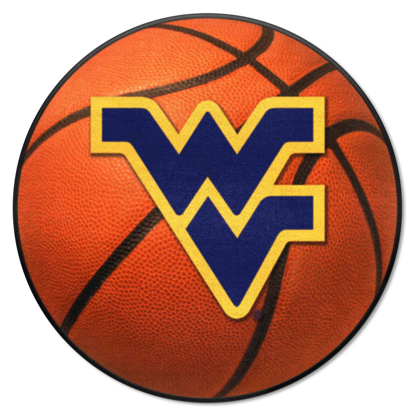 West Virginia Mountaineers Basketball Rug - 27in. Diameter A