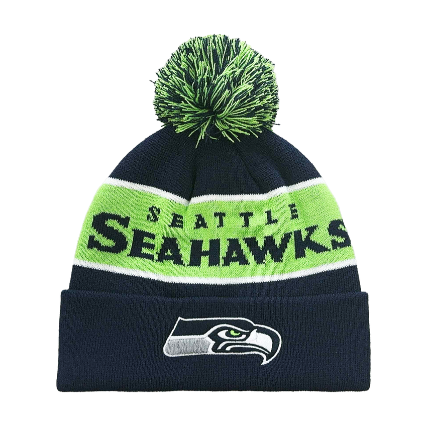 Unisex Green Seattle Seahawks Cuffed Knit Hat with Pom