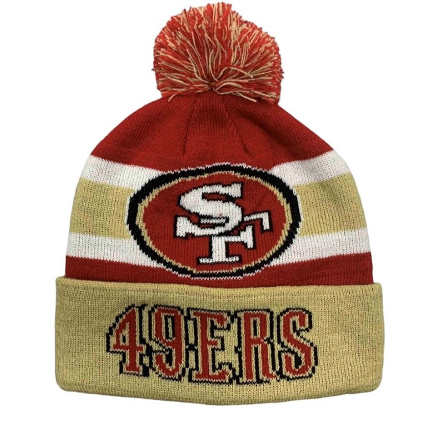Unisex Gold San Francisco 49ers Cuffed Knit Hat with Pom