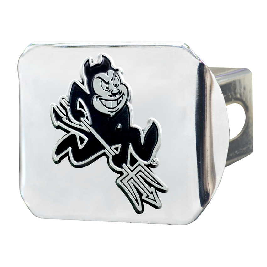 Arizona State Sun Devils Chrome Metal Hitch Cover with Chrome Metal 3D Emblem