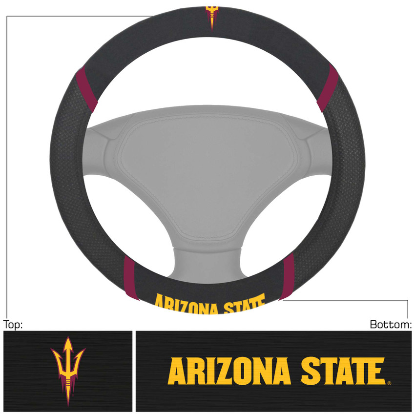 Arizona State Sun Devils Steering Wheel Cover Embroidered NCAA Auto Accessory