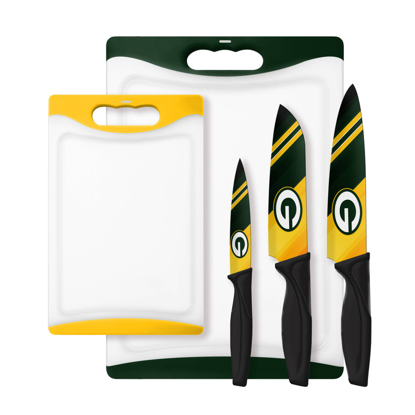 NFL Green Bay Packers 5-Piece Knife & Cutting Board Set