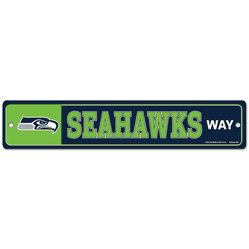 Seattle Seahawks Street / Zone Sign 3.75" X 19"