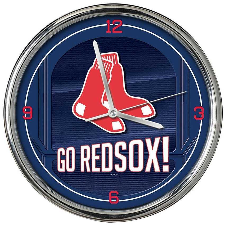 Boston Red Sox Go Team! Chrome Clock