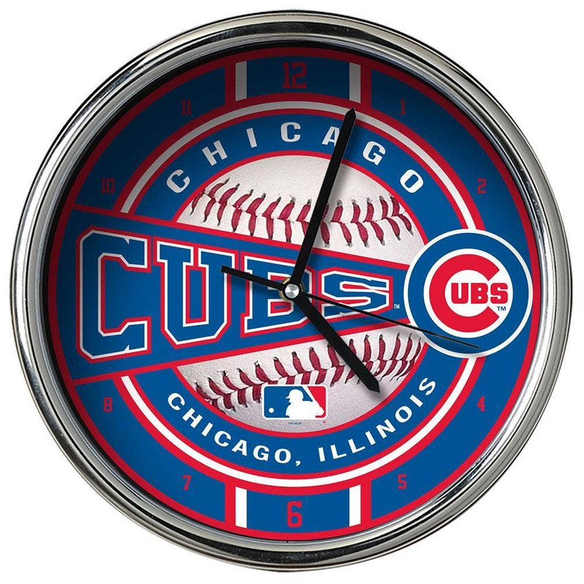 Chicago Cubs Chrome Clock