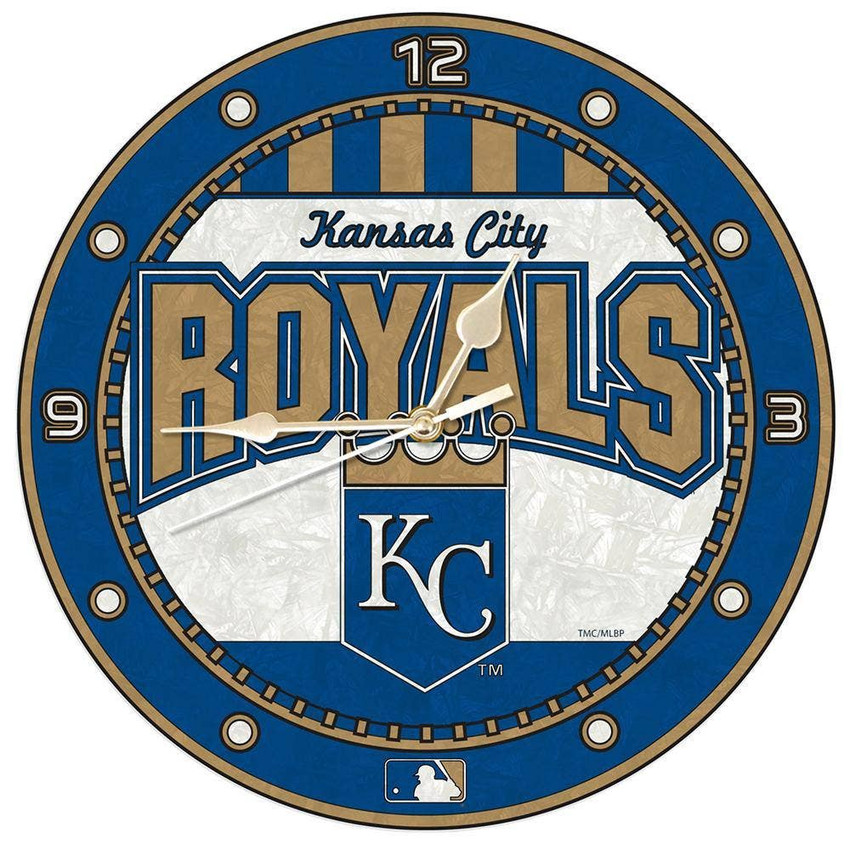 Kansas City Royals 12" Art Glass Clock