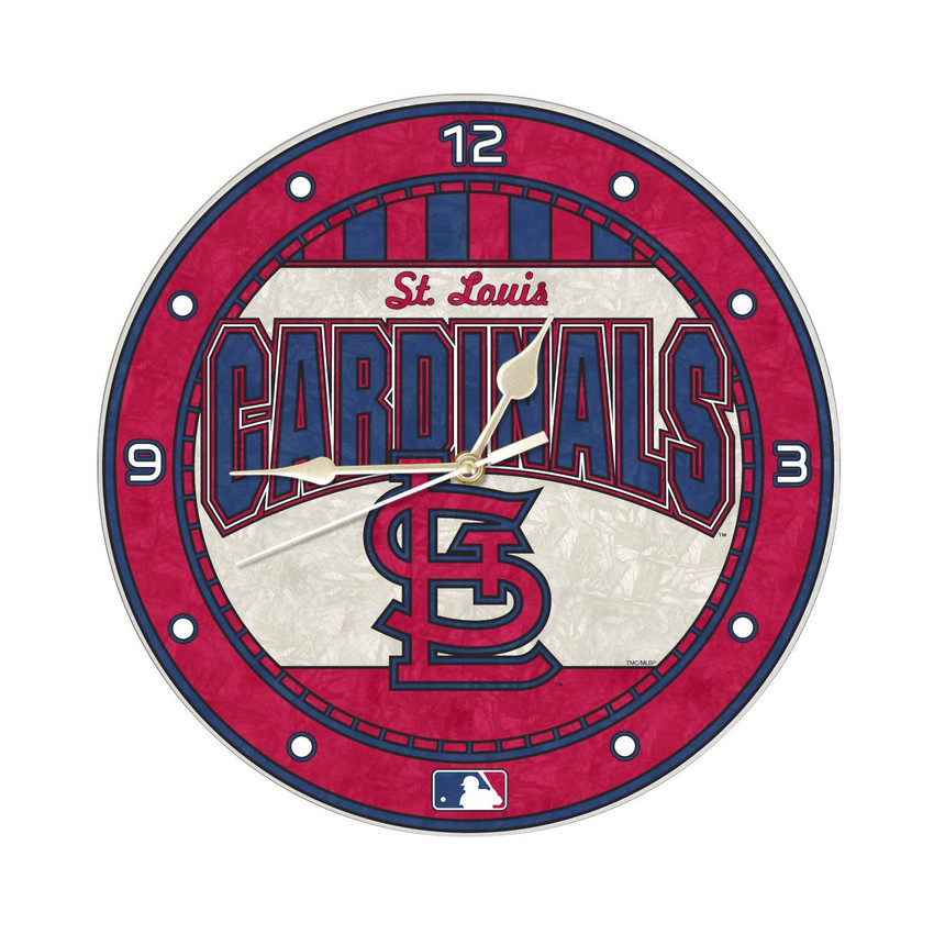 St. Louis Cardinals 12" Art Glass Clock
