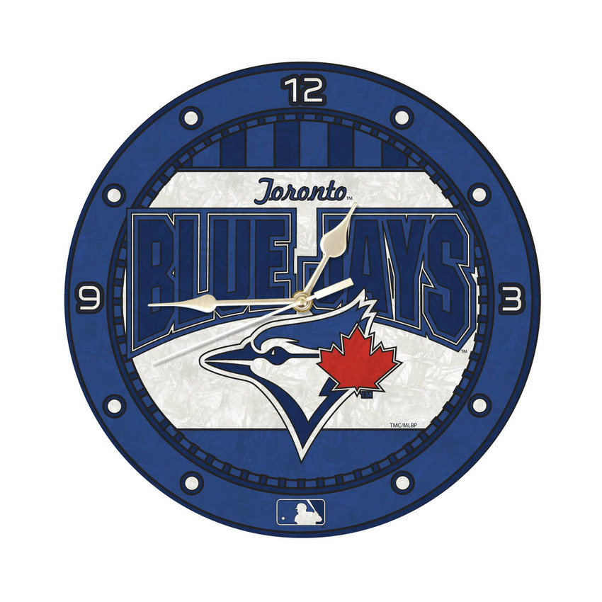Toronto Blue Jays 12" Art Glass Clock