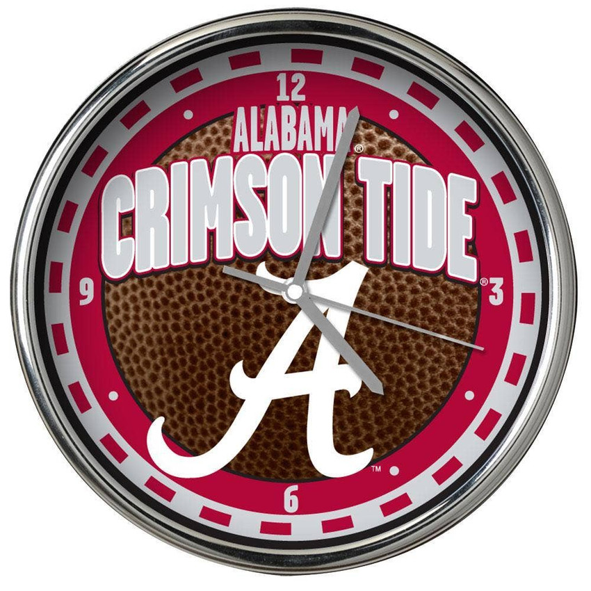 Alabama Crimson Tide Chrome Clock