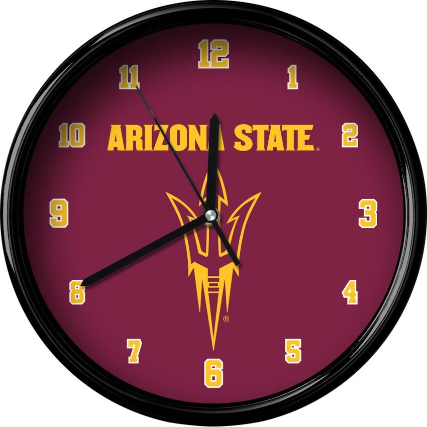 Arizona State Sun Devils 12" Team Black Rim Clock