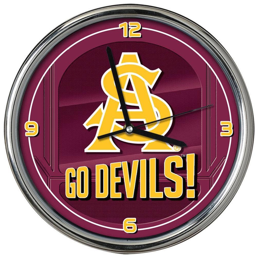Arizona State Sun Devils Go Team! Chrome Clock