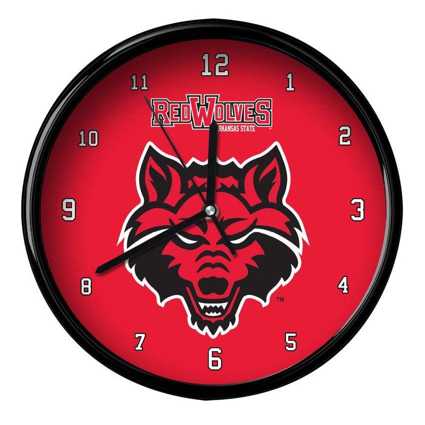 Arkansas State Red Wolves 12" Team Black Rim Clock
