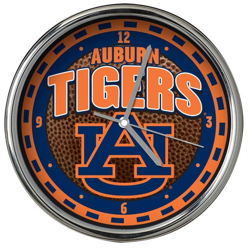 Auburn Tigers Chrome Clock