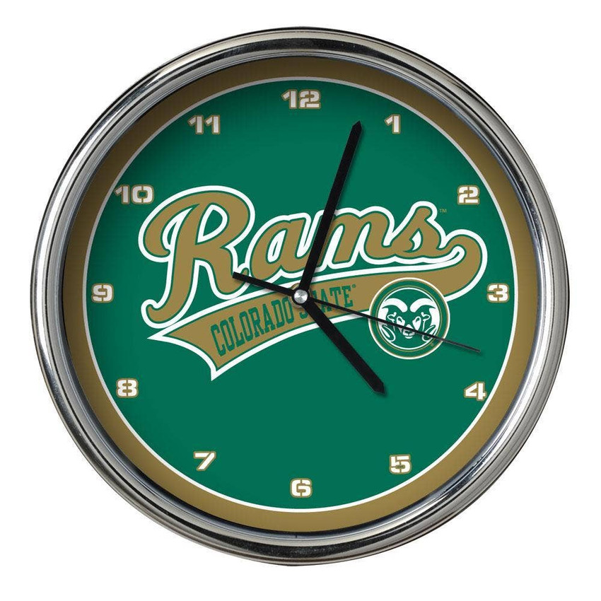 Colorado State Rams Chrome Clock