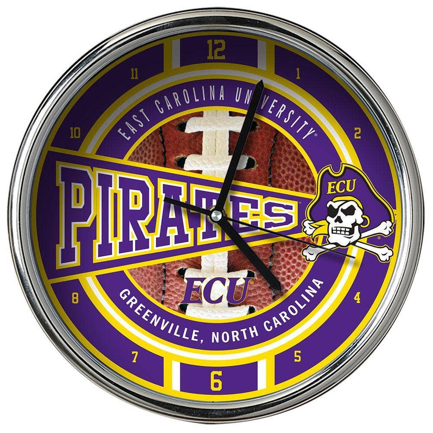 East Carolina Pirates Chrome Clock