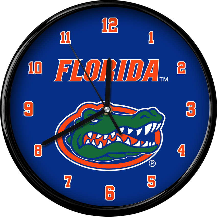 Florida Gators 12" Team Black Rim Clock