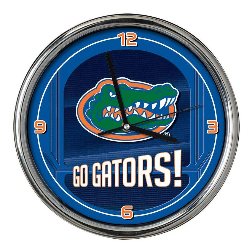 Florida Gators Go Team! Chrome Clock