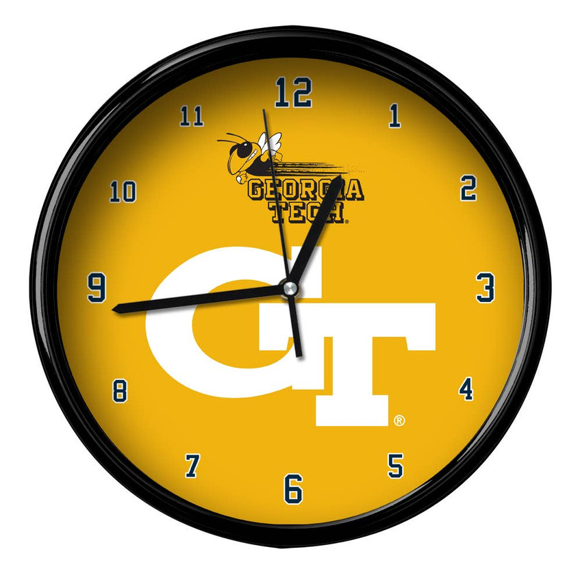 Georgia Tech Yellow Jackets 12" Team Black Rim Clock