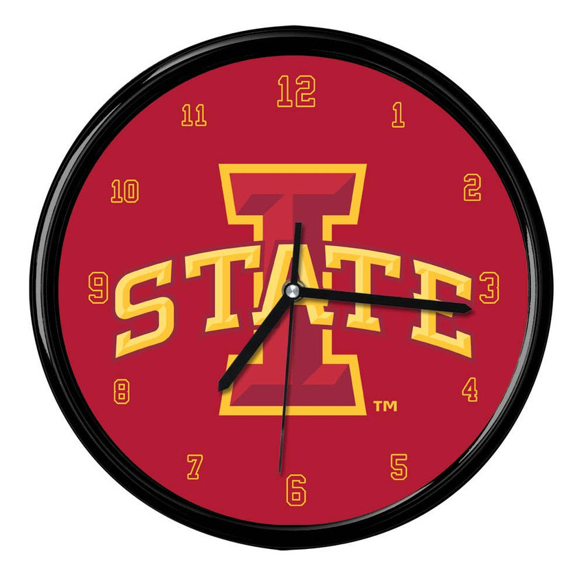 Iowa State Cyclones 12" Team Black Rim Clock
