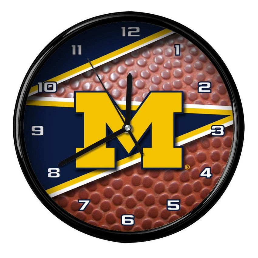 Michigan Wolverines 12" Football Clock