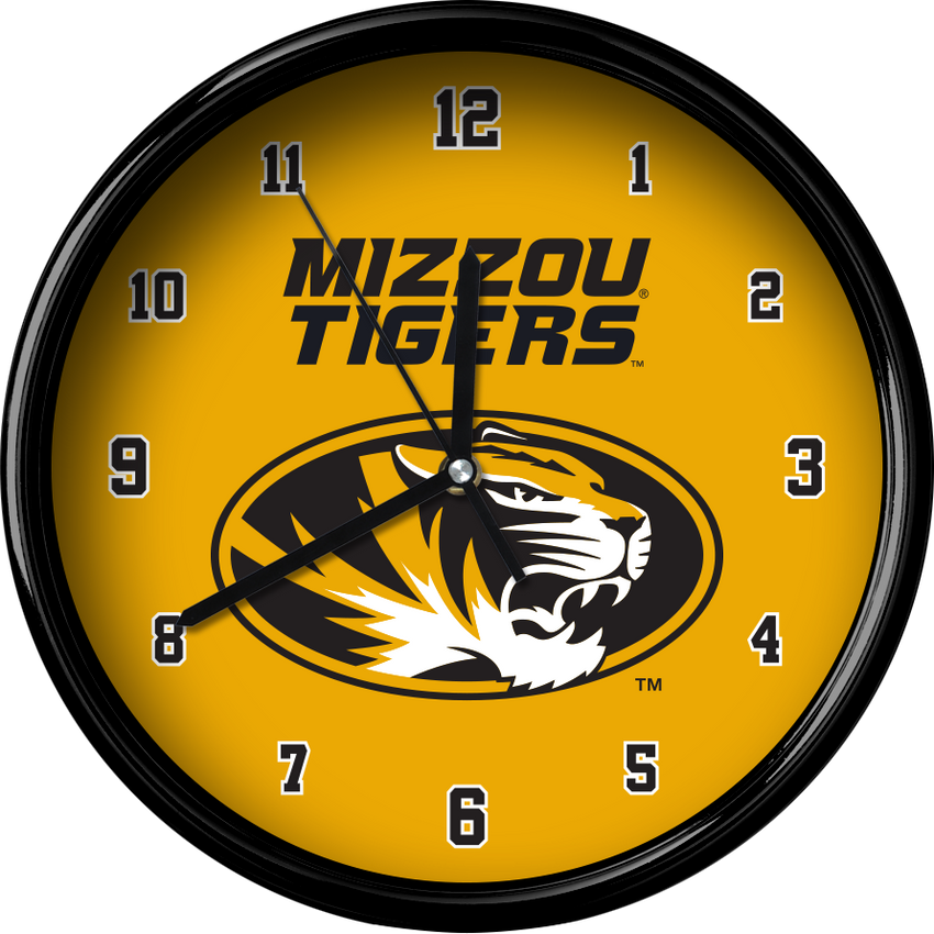 Missouri Tigers 12" Team Black Rim Clock