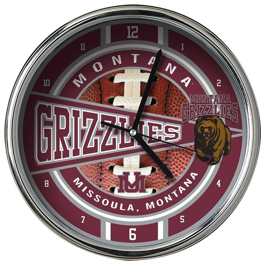 Montana Grizzlies Chrome Clock