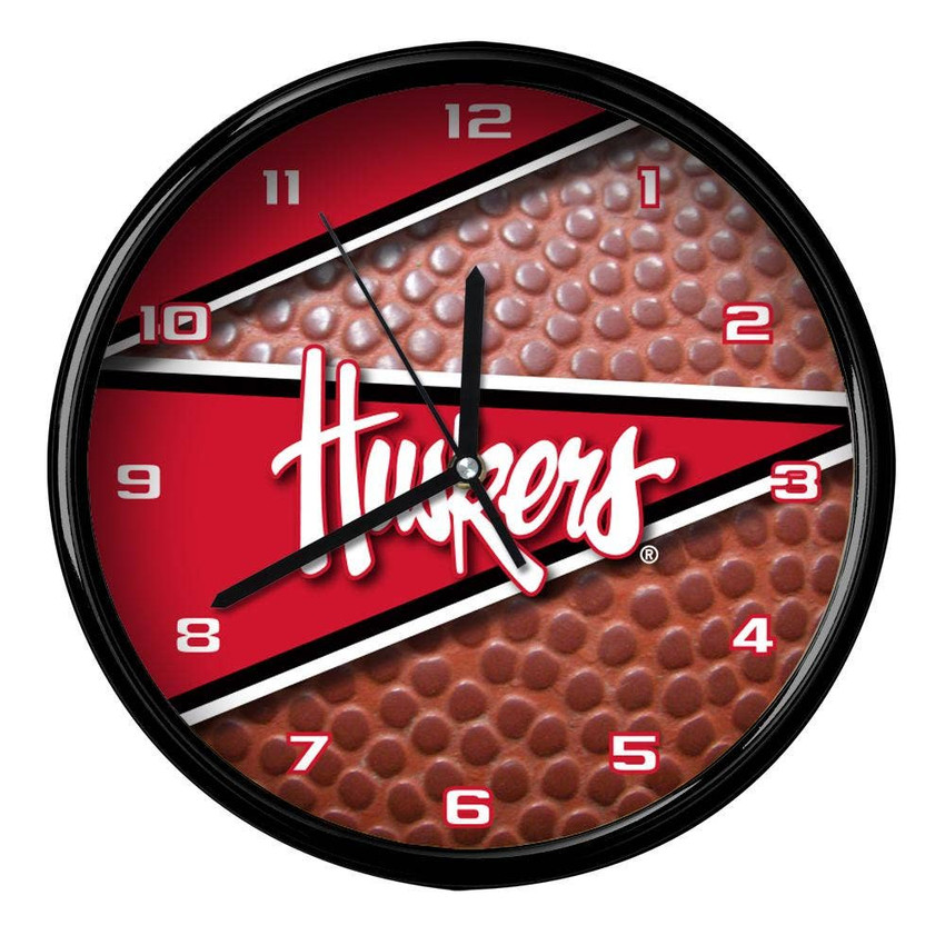 Nebraska Cornhuskers 12" Football Clock