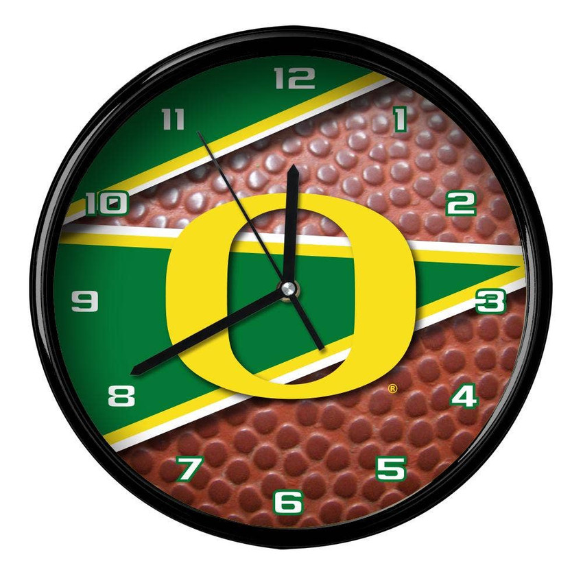 Oregon Ducks 12" Football Clock