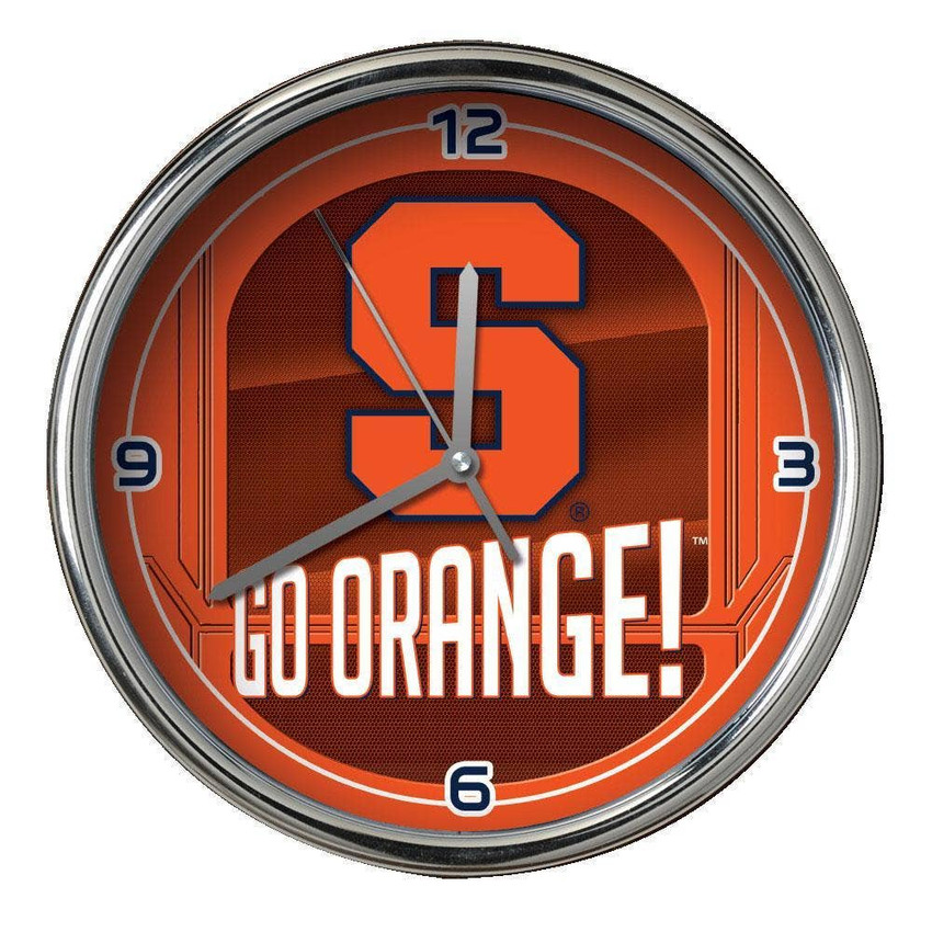 Syracuse Orange Go Team! Chrome Clock