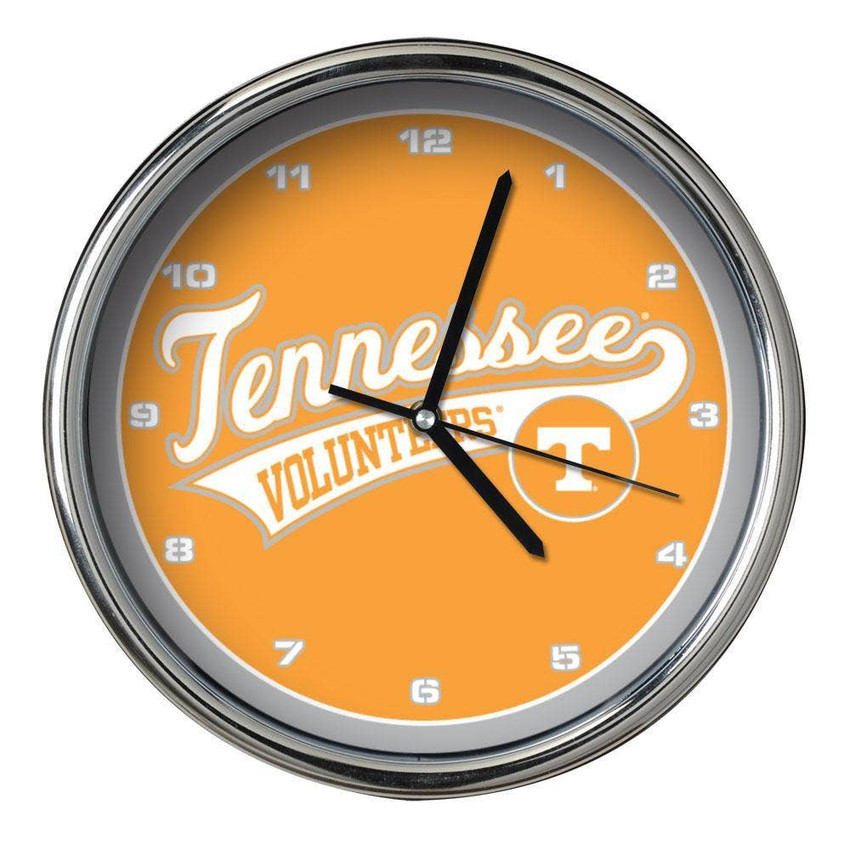 Tennessee Orange Chrome Clock