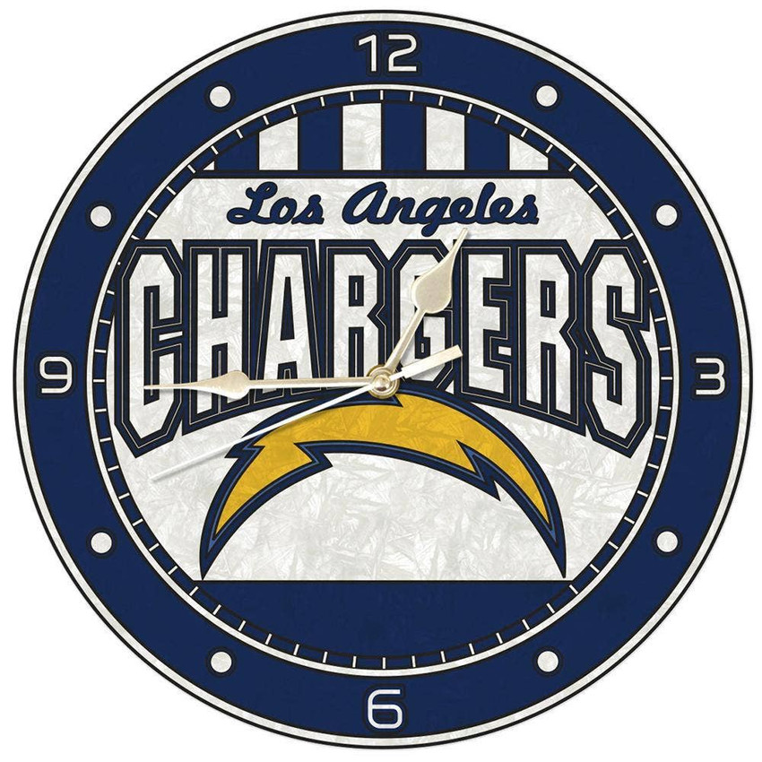 Los Angeles Chargers 12" Art Glass Clock
