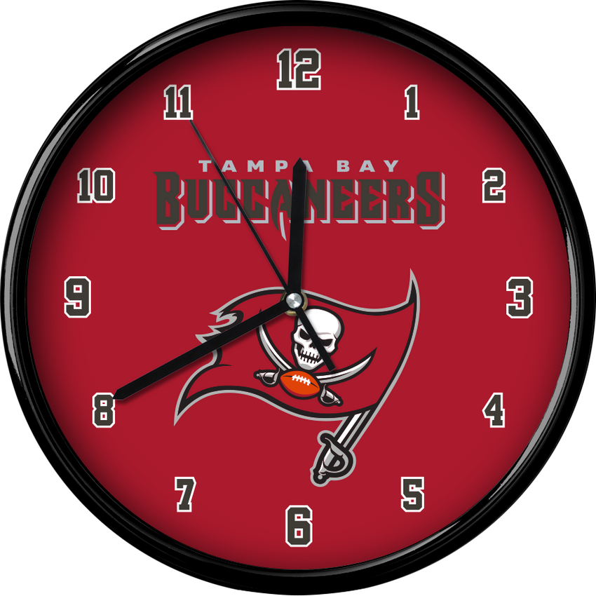 Tampa Bay Buccaneers 12" Team Black Rim Clock