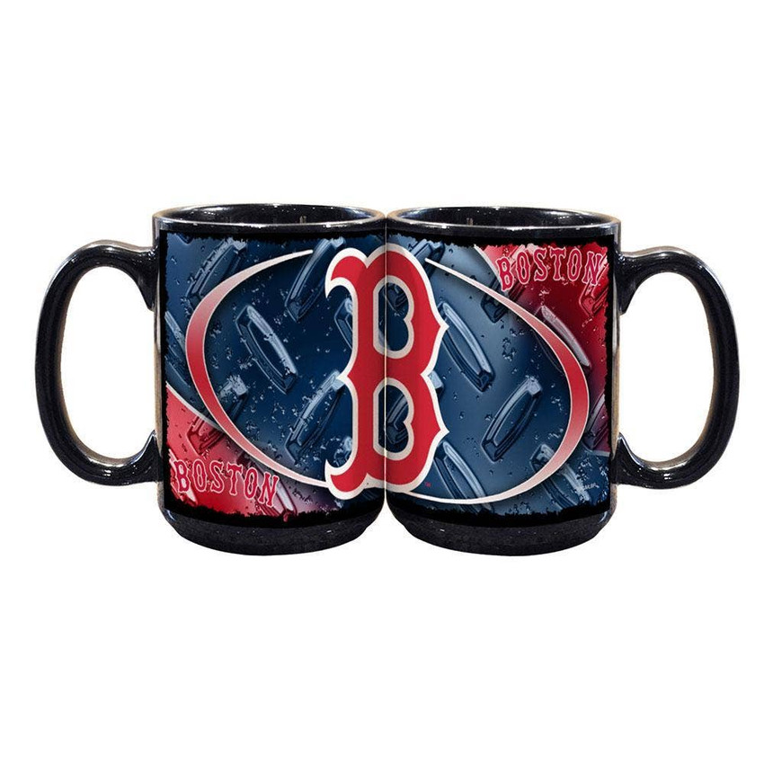 Boston Red Sox 15oz Black Diamond Plate Mug