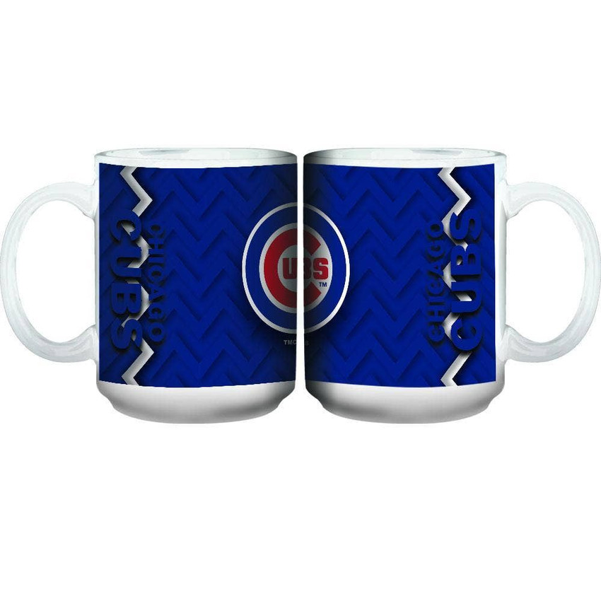 Chicago Cubs 11oz White Chevron Mug