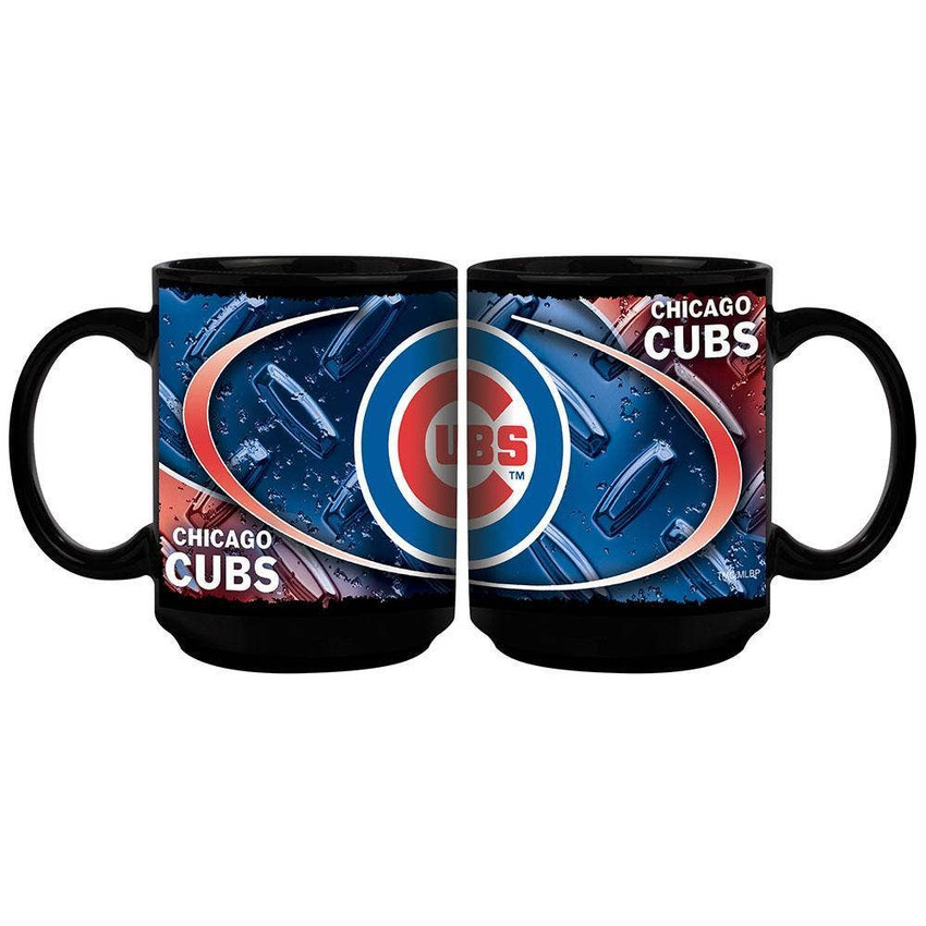 Chicago Cubs 15oz Black Diamond Plate Mug