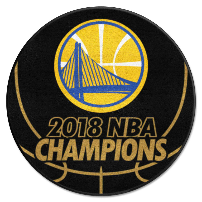 Golden State Warriors 2018 NBA Champions Basketball Rug - 27in. Diameter Championship - 2018 NBA Champions